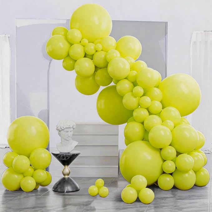 PartyWoo Lime Balloons 140pcs Green Light Pastel Kelly Green Color | 18 12 10 5 by PartyWoo