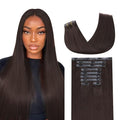 Lashey Seamless Clip in Hair Extensions Human Hair 150g 9pcs #2 Dark Brown Straight 24 Inch Human Hair Clip in Extensions for Women