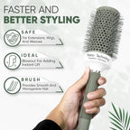 Round Brush, 45 mm/1.7 Inch Barrel with 2 Clips – Round Hair Brush with Flexible Nylon 66 Bristles Nano Ionic Heat Resistant Tech for Professional Curling, Styling & Shining Texture