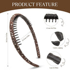 STHUAHE4PC Multicolor Protection Resin Teeth Comb Hair Hoop Hairband Headband Hair Accessories for female by Beauty hair (black+brown+blue+red)