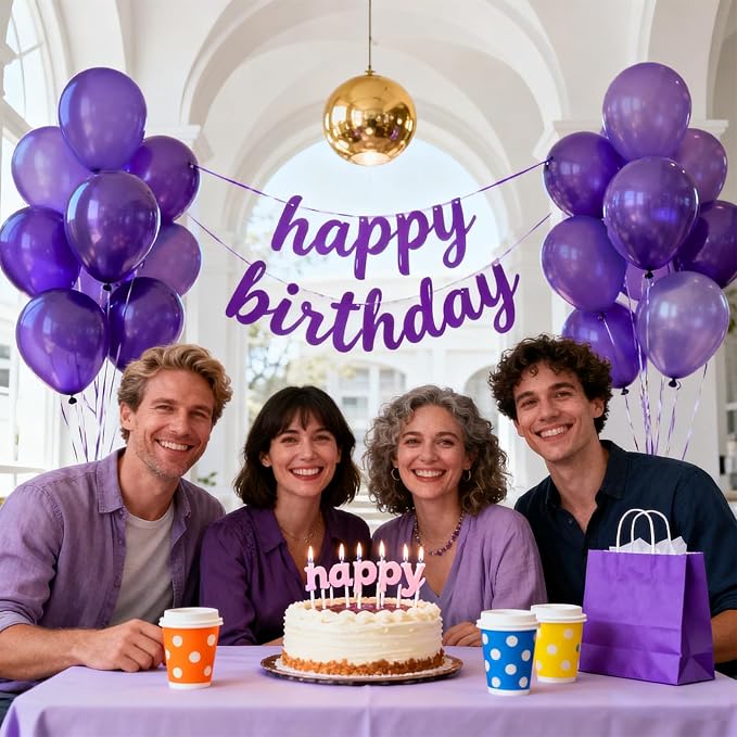 Patimate Dark Purple Balloons 100 Pack 12 Inch Dark Purple Latex Balloons - Image 2