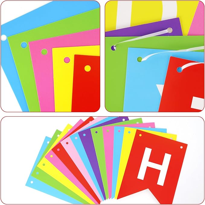 Happy Birthday Banner Sign, Birthday Garland Wall Door Hanging Banners Flag - Image 4