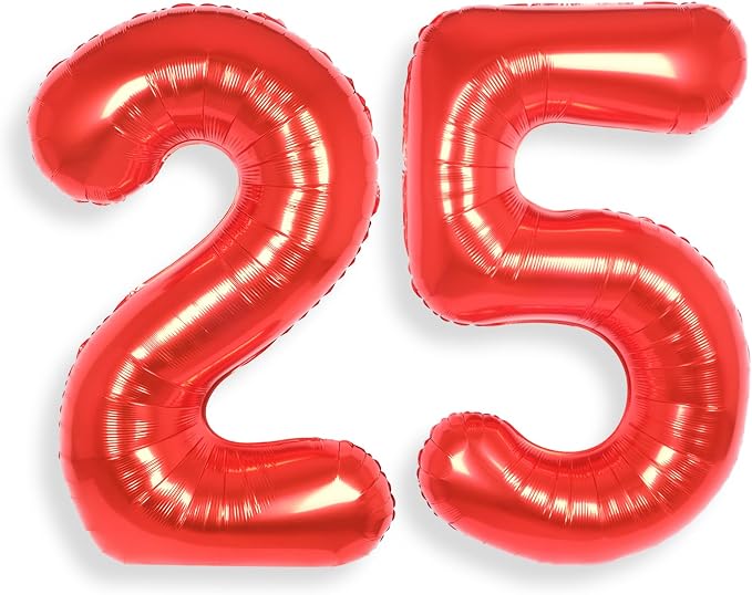AULE 40 Inch Red 25 Balloon Number Foil 0-9 Birthday Big Numbers | Birthday by AULE