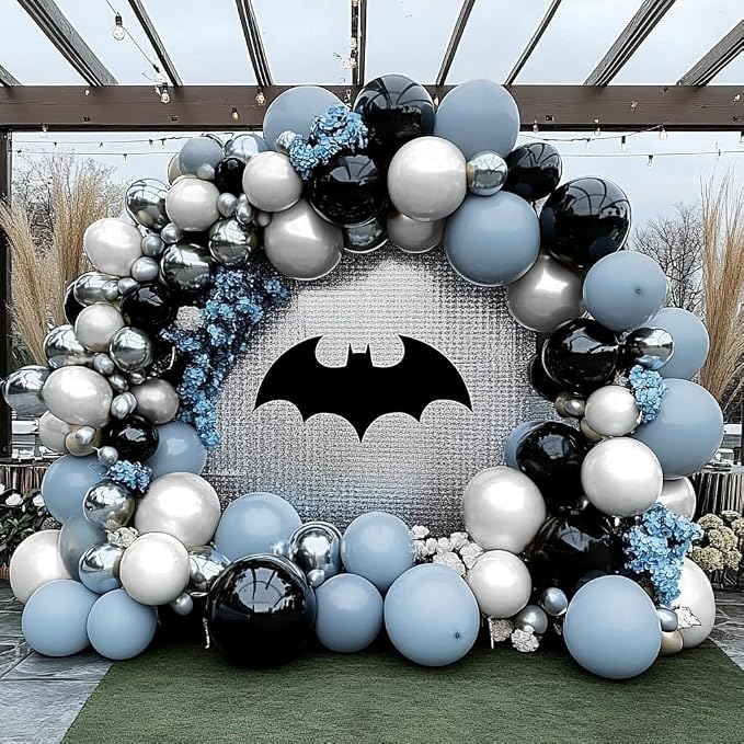 Dusty Blue Balloons Double Stuffed Blue Balloon Garland Arch Kit Different - Image 8
