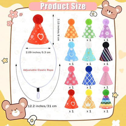CANREVEL Mini Party Hats for Stuffed Animals Headwear, Birthday Hats - Image 3
