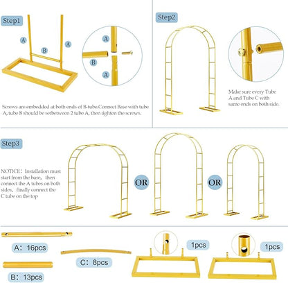 6.6FTx3.5FT Arch Backdrop Stand, Wide Arbors and Arches Trellis - Image 8