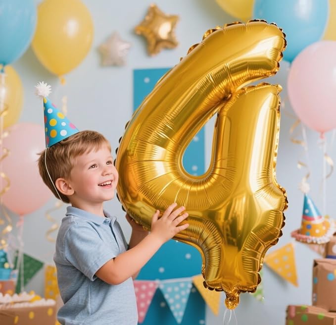 Number Balloons Gold 4 Balloon 40 inch - Image 2