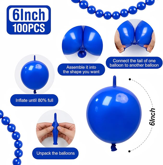 Blue Linking Balloons - Image 2