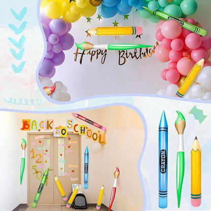 SAYAYA 8 Pcs Large Inflatable Pencil Balloons Set Jumbo Inflatable Crayons - Image 6