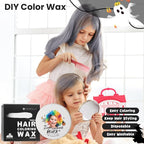 Temporary Silver White Hair Color Wax for Kids, Women Men Colored Hair Styling Mud, Washable Style Dye for Girl Boy Teens, DIY Instant Hair Coloring Gel Cream for Cosplay Halloween Children's Day
