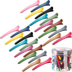 Geosar 24 Pcs Hair Sectioning Clips, Duck Billed Accessories for Styling, Plastic Hair Clips with Container, 2.95 Inch, Colorful, for Women(Colorful)