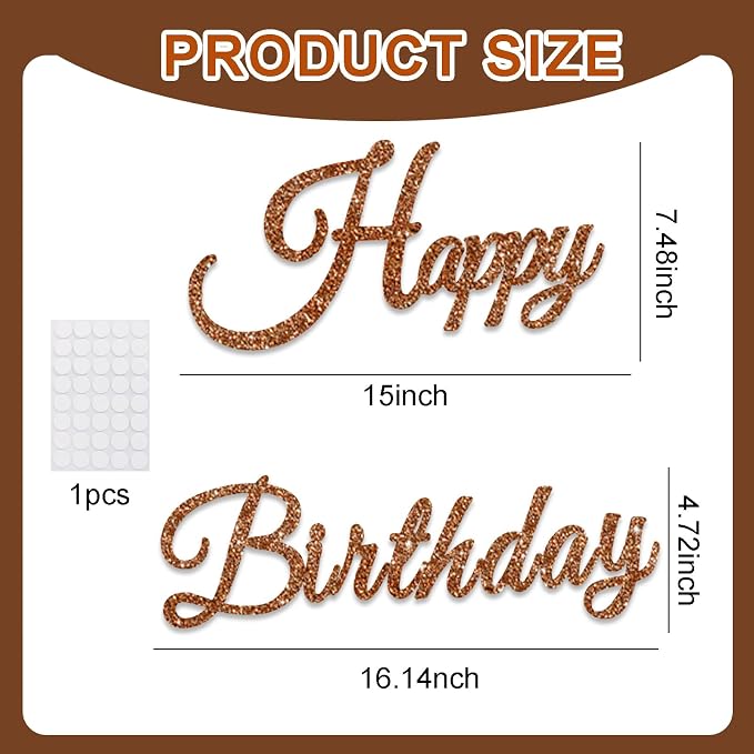 TONIFUL Happy Birthday Sign for Backdrop - Image 3