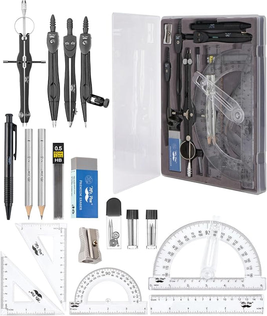 Mr. Pen- Geometry Set, 6 Inch Swing Arm Protractor, Divider | Set Squares by MrPen