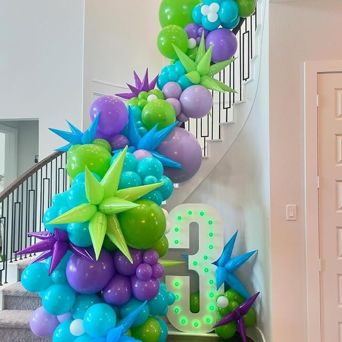 Blue Green and Purple Balloons, Balloon 50PCS 12 Inch Fruit Green Teal Blue - Image 4