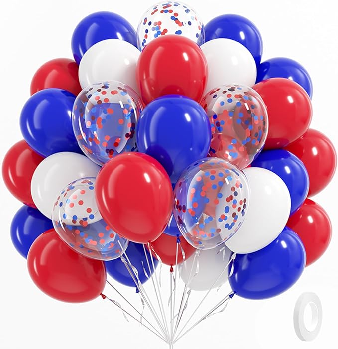 BAUANOOY Red White and Blue Balloons by BAUANOOY