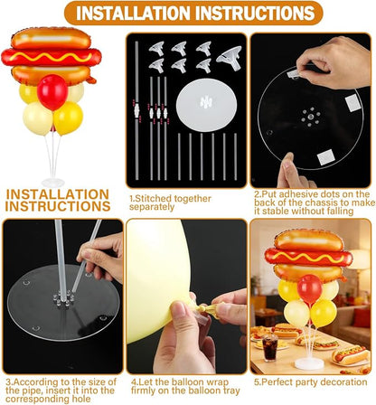 Hot Dog Party Balloons Stand Kit 2 Sets - Image 3