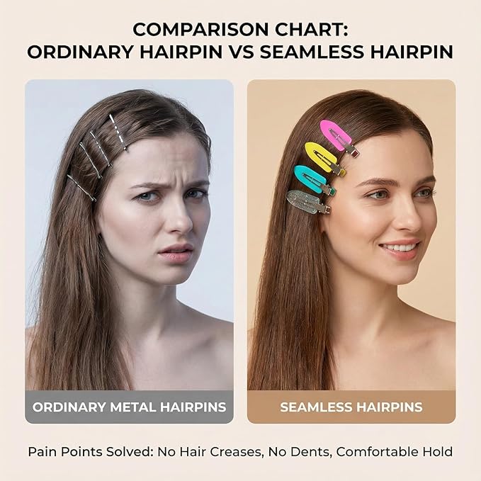 No Crease Hair Clips Makeup Pin Curl Clip Bulk 40Pcs Multicolor No Bend Dent Bang Creaseless Hair Clips for Makeup Application Bangs Hairpin Setting Pins Clip for Women Styling (Translucent Yellow)