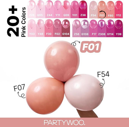 PartyWoo Dusty Pink Balloons 100pcs Dusty Rose Boho Netural Pink Color | 18 12 - Image 4