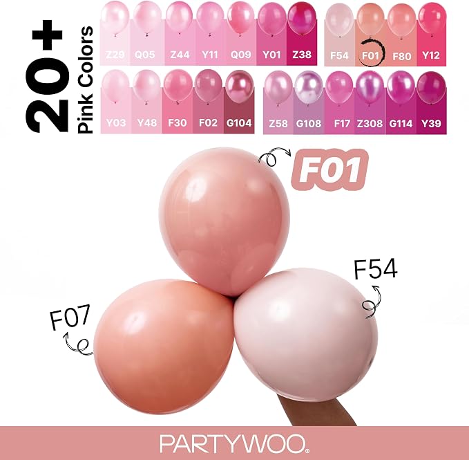 PartyWoo Dusty Pink Balloons 100pcs Dusty Rose Boho Netural Pink Color | 36 18 - Image 4