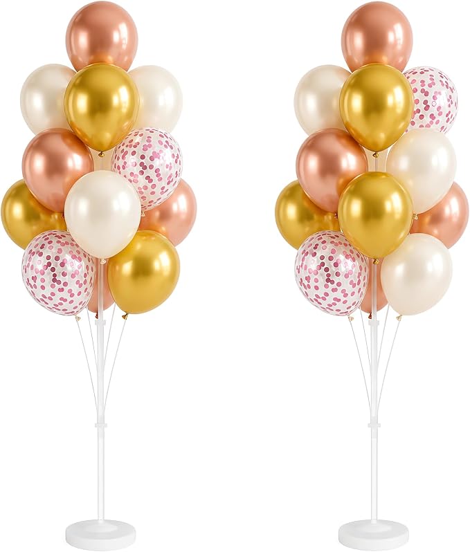 Gold Balloon Column Stand Kit for Floor by Tosuced