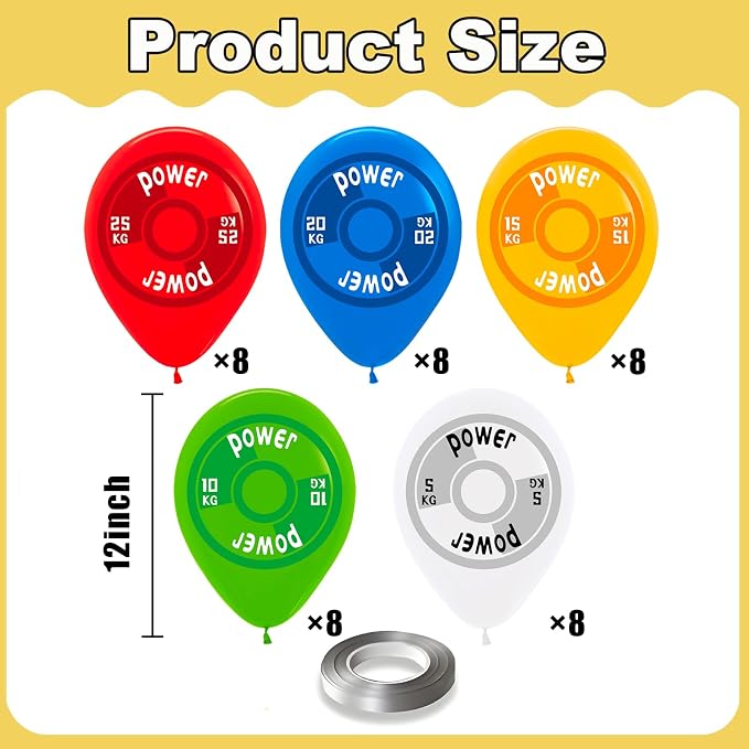 40pcs Barbell Balloons Weight Plate Balloons - Image 2