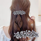Hair Clips, 4PCS Rhinestone Pearl Hair Barrettes for Women Girls, Sparkly Glitter Rhinestones Flowers Hairpin French Style Hairclips Vintage Hair Accessories
