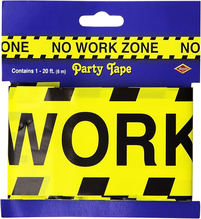 No Work Zone Party Tape Party Accessory by Beistle