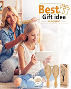 Pack of 2 Hair Brush with Natural Boar Bristles, Massages Scalp Anti-Static Hair Detangle for All Types, Lightweigh (Oval)