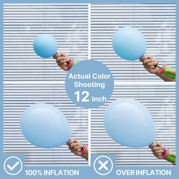 PartyWoo Light Blue Balloons 101pcs Baby Pastel Sky Aqua Blue Color | Balloons - Image 4