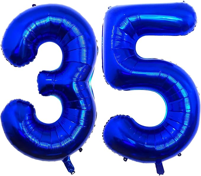40 Inch Navy Blue 35 Balloons Giant Number 35 Balloons Navy Blue 35 Birthday by LHOAVWE