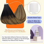 Full Shine Hair Extensions Real Human Hair Tape in Color 1B Dark Roots Fading to 6 and 27 Honey Blonde Straight Soft Tape Ins Human Hair Extensions 22 Inch Invisible Balayage Hair 50g 20PCS for Party
