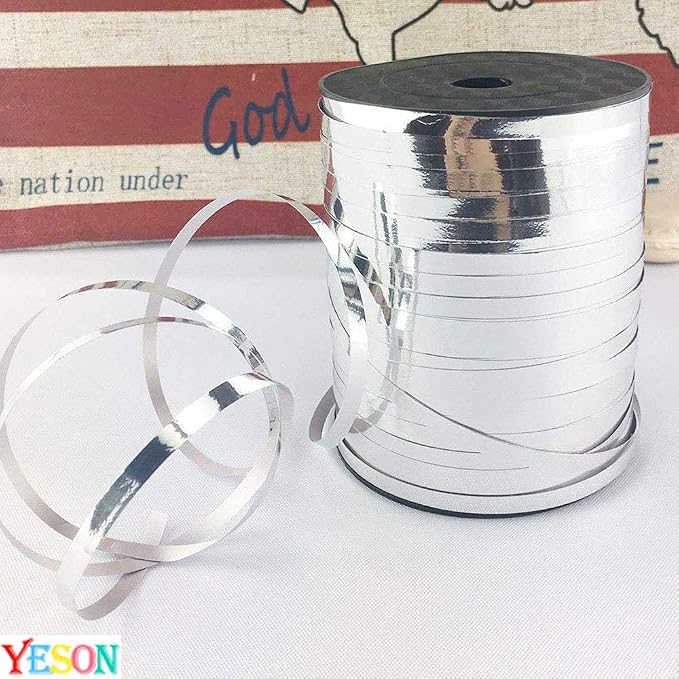 Silver Balloon String Curling Ribbon 500 Yards by YESON