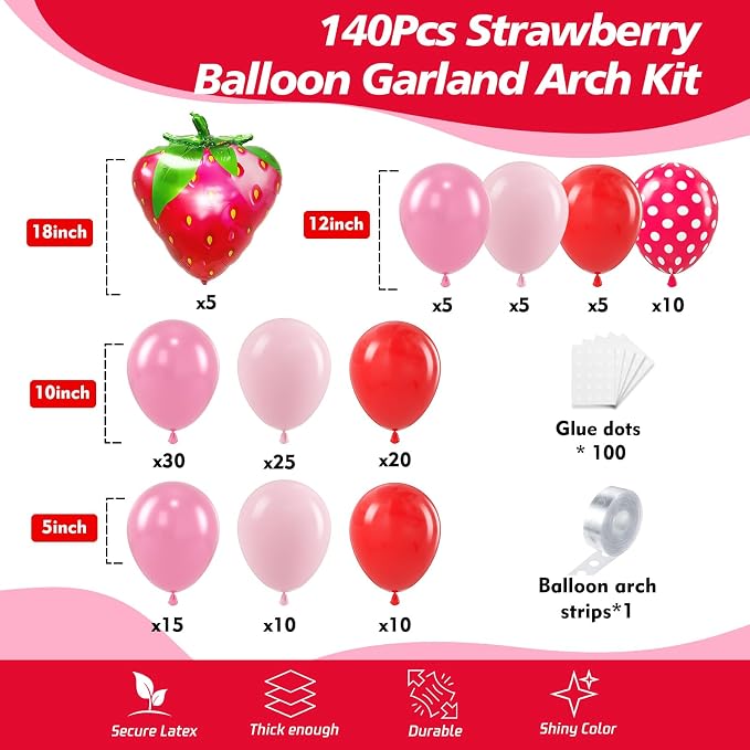 Strawberry Balloon Garland Arch Kit - Image 2