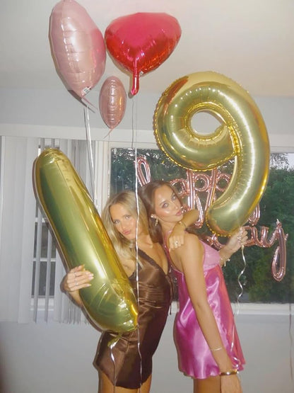 Light Gold Number 1 Balloon 40 inch, Balloon numbers party supplies, deco photo - Image 4