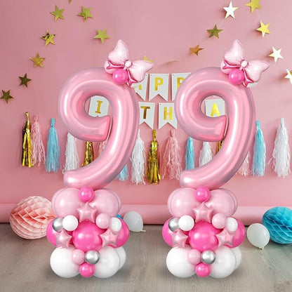 40 Inch Pink Number 9 Balloon for 9th Birthday Decoration Pastel Baby Pink - Image 4