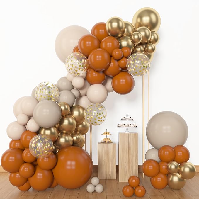 Amandir 153pcs Burnt Orange Balloon Garland Arch Kit, Different Sizes 18 12 10 - Image 4