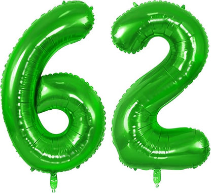 Number 62 Balloons for 62nd Birthday Party Decorations, 0-100 Large No.62 by Joycard