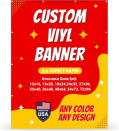Custom Vinyl Banner with 150+ Sizes – Personalized Outdoor or Indoor Sign – Any by Unknown