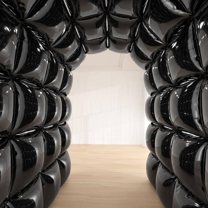36pcs Black Square Foil Balloons Backdrop Kit - Image 6