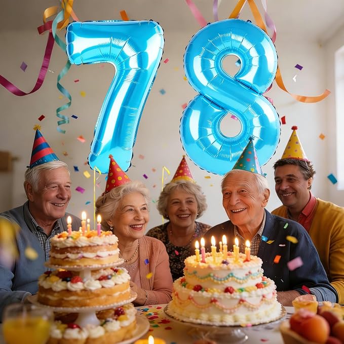 40 Inch Number 78 Balloons for 78th Birthday Party Decorations, 0-100 Jewelry - Image 2