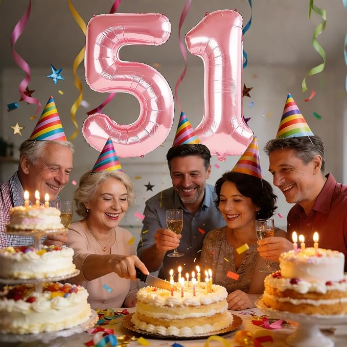 40 Inch Number 51 Balloons for 51st Birthday Party Decorations, 0-100 Jewelry - Image 2