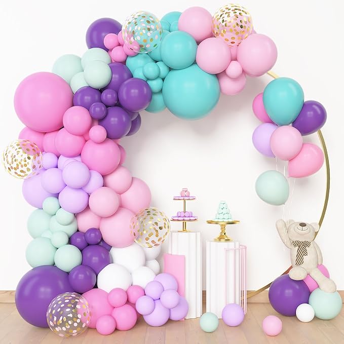 Amandir 153 Pcs Pink Purple Balloons Arch Garland Kit, Different Sizes 18 12 10 - Image 2