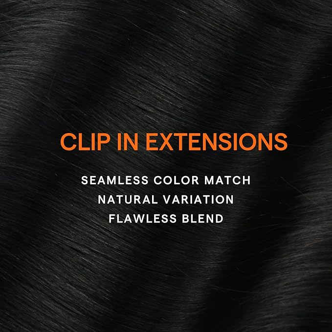 Full Shine Black Clip in Hair Extensions 24 Inch Remy Hair Extensions Clip ins Human Hair Jet Black Natural Hair Clip in Extensions for Long Hair 7 Pieces 120 G