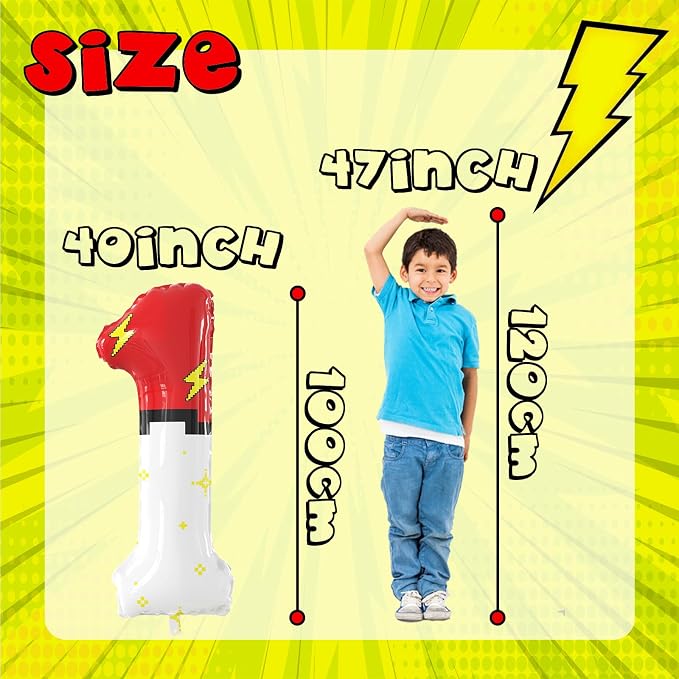 40 Inch Giant Red and White Cartoon Theme Number Foil Balloons - Image 3