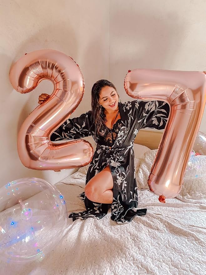 Number Balloons 40 Inch Rose Gold 6 Balloon - Image 3