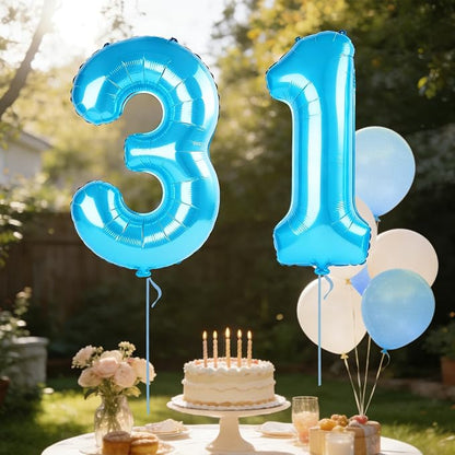 40 Inch Number 31 Balloons for 31st Birthday Party Decorations, 0-100 Jewelry - Image 3