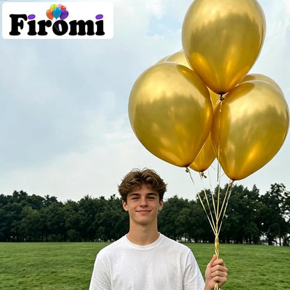 Firomi Metallic Chrome Big Gold Balloons 18-inch 12 Pack | Large Helium Shiny - Image 5