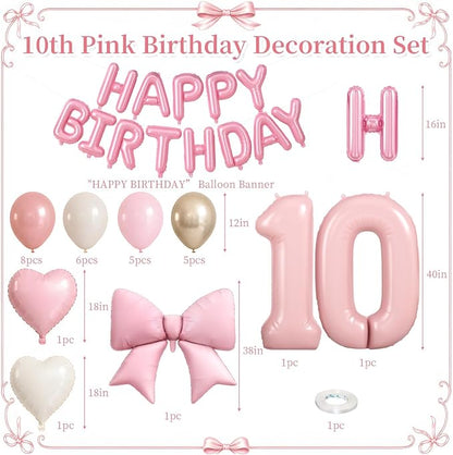 Dusty Pink Number 10 Balloon, 10th Birthday Decorations - Image 2
