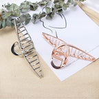 Metal Shark Big Hair Clamps - Large Barrette Hair Accessories with Strong Hold for Women and Girls, 2 Pcs (Rose Gold, Glossy Silver)