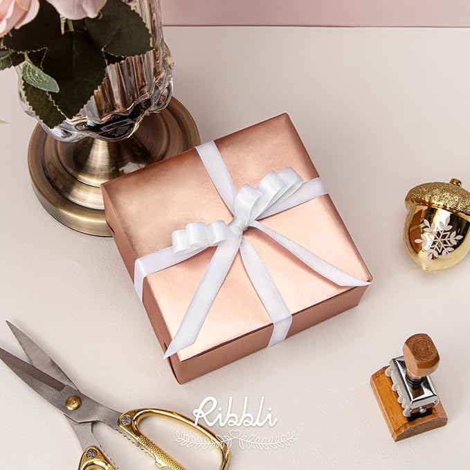 Ribbli White Satin Ribbon Double Faced Satin 1/2 inch x Continuous 50 - Image 2